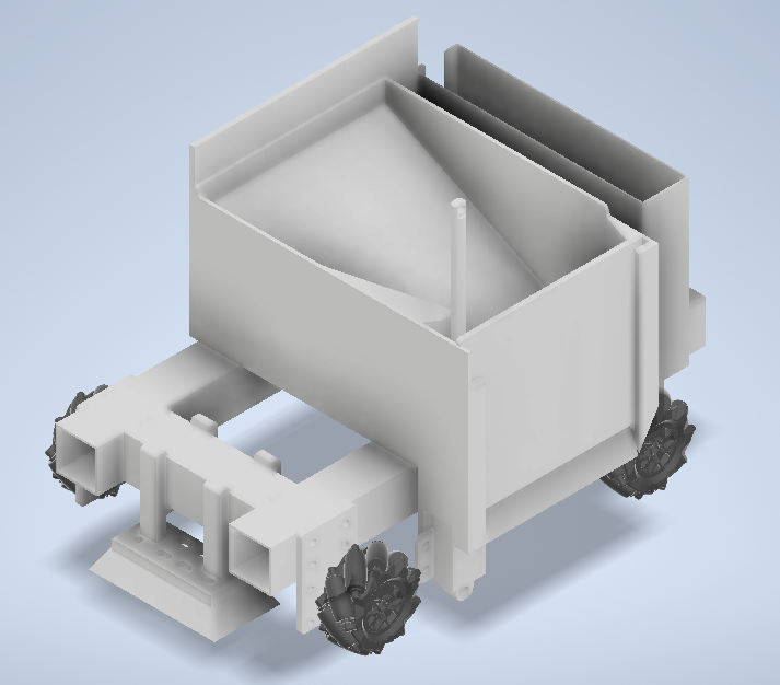 Full CAD render of the METR4810 automated garbage collection robot assembly