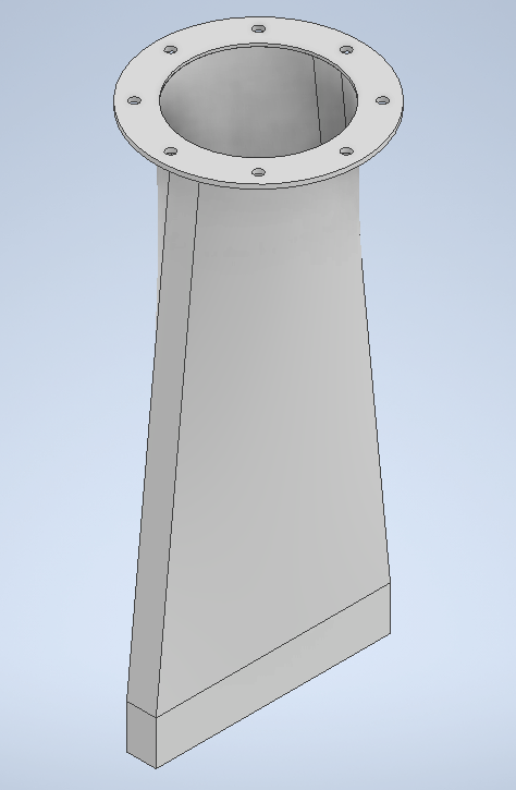 Autodesk Inventor CAD render of an air knife component designed to spread macadamia kernel evenly over a conveyor after a water sorter