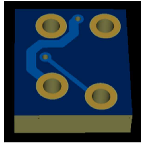 Bottom render of the secondary magnetic encoder PCB for the ultra-flat micro servo
