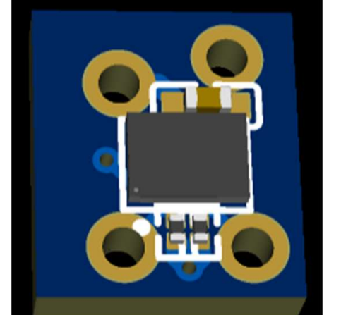 Top render of the secondary magnetic encoder PCB for the ultra-flat micro servo