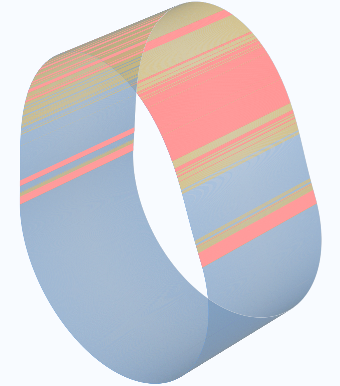 Cam-lobe visualisation with problematic regions highlighted in yellow and red for engineering review