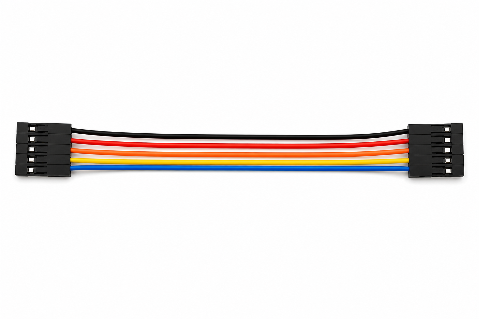 Multi-wire logic harness representing the RS422 receiver board outputs connected to Nucleo timer and index inputs